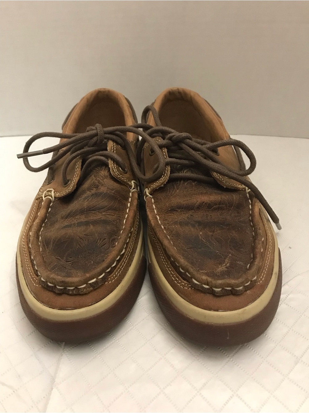 Durango Brown Leather Moccasin Lace-Up Shoes
